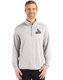 St. Louis Cardinals Mono Cutter & Buck Coastline Epic Comfort Recycled Mens Quarter Zip CONCRETE Front