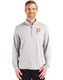 Pittsburgh Pirates Cutter & Buck Coastline Epic Comfort Recycled Mens Quarter Zip CONCRETE Front
