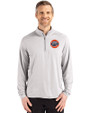 HoustonAstrosCooperstown- Cutter & Buck Coastline Epic Comfort Recycled Mens Quarter Zip CONCRETE Front