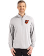 Baltimore Orioles Cooperstown Cutter & Buck Coastline Epic Comfort Recycled Mens Quarter Zip CONCRETE Front