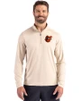 Baltimore Orioles Cooperstown Cutter & Buck Coastline Epic Comfort Recycled Mens Quarter Zip Wheat Front
