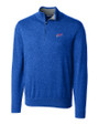 Buffalo Bills Cutter & Buck Lakemont Tri-Blend Mens Quarter Zip Pullover Sweater Tour Blue Mannequin