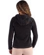 Clique Powder Recycled Fleece Womens Half Zip Hooded Pullover Black Back