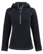 Clique Powder Recycled Fleece Womens Half Zip Hooded Pullover Black Mannequin
