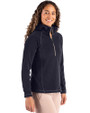 Clique Powder Recycled Fleece Womens Half Zip Hooded Pullover Dark Navy Side