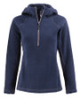Clique Powder Recycled Fleece Womens Half Zip Hooded Pullover Dark Navy Mannequin