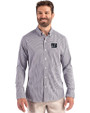 New York Giants Monochromatic Cutter & Buck Skyline Recycled Gingham Mens Big & Tall Long Sleeve Button Down  Dress Shirt Black/White Front