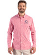 Chicago Bears Americana Cutter & Buck Skyline Recycled Gingham Mens Big & Tall Long Sleeve Button Down  Dress Shirt Red/White Front
