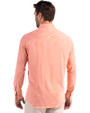 Miami Dolphins Historic Cutter & Buck Skyline Epic Confidence Recycled Gingham Mens Big & Tall Long Sleeve Dress Shirt College Orange/White Back