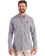 Baltimore Ravens Cutter & Buck Skyline Recycled Gingham Mens Big & Tall Long Sleeve Button Down  Dress Shirt Black/White Front