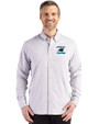 Carolina Panthers Historic Cutter & Buck Skyline Epic Confidence Recycled Gingham Mens Big & Tall Long Sleeve Dress Shirt Concrete/White Front
