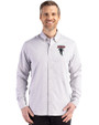 Atlanta Falcons Historic - Cutter & Buck Skyline Epic Confidence Recycled Gingham Mens Big & Tall Long Sleeve Dress Shirt Concrete/White Front
