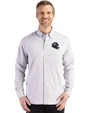 Denver Broncos NFL Helmet Cutter & Buck Skyline Epic Confidence Recycled Gingham Mens Big & Tall Long Sleeve Dress Shirt Concrete/White Front