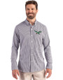 Philadelphia Eagles Historic -  Cutter & Buck Skyline Recycled Gingham Mens Big & Tall Long Sleeve Button Down  Dress Shirt Black/White Front