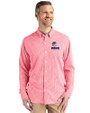Cleveland Browns Americana Cutter & Buck Skyline Epic Confidence Recycled Gingham Mens Big & Tall Long Sleeve Dress Shirt Red/White Front