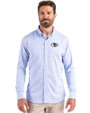 San Francisco 49ers Monochromatic Cutter & Buck Skyline Recycled Gingham Mens Big & Tall Long Sleeve Button Down  Dress Shirt Atlas/White Front