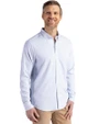  Las Vegas Raiders Mono Cutter & Buck Skyline Epic Confidence Recycled Pinstripe Mens Big & Tall Long Sleeve Dress Shirt Pale Blue/White Side
