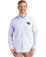 Tennessee Titans Cutter & Buck Skyline Epic Confidence Recycled Pinstripe Mens Big & Tall Long Sleeve Dress Shirt Pale Blue/White Front