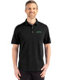 New York Jets Cutter & Buck Advantage Refresh Recycled Cotton-Blend Pique Mens Polo Black Front