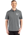 Indianapolis Colts Monochromatic Cutter & Buck Advantage Refresh Recycled Cotton-Blend Pique Mens Polo Elemental Grey Front