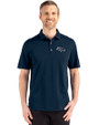 Denver Broncos Mono Cutter & Buck Advantage Refresh Epic Confidence Recycled Mens Tri-Blend Pique Polo Liberty Navy Front