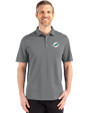 Miami Dolphins Cutter & Buck Advantage Refresh Recycled Cotton-Blend Pique Mens Polo Elemental Grey Front
