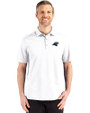 Carolina Panthers Mono Cutter & Buck Advantage Refresh Epic Confidence Recycled Mens Tri-Blend Pique Polo White Front