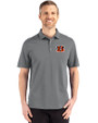 Cincinnati Bengals Cutter & Buck Advantage Refresh Epic Confidence Recycled Mens Tri-Blend Pique Polo Elemental Grey Front