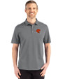 Cleveland Browns Helmet Cutter & Buck Advantage Refresh Epic Confidence Recycled Mens Tri-Blend Pique Polo Elemental Grey Front