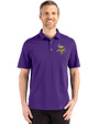 Minnesota Vikings Cutter & Buck Advantage Refresh Epic Confidence Recycled Mens Tri-Blend Pique Polo College Purple Front