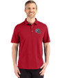 New England Patriots NFL Helmet Cutter & Buck Advantage Refresh Epic Confidence Recycled Mens Tri-Blend Pique Polo Cardinal Red Front