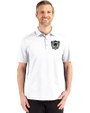 Las Vegas Raiders Historic Cutter & Buck Advantage Refresh Epic Confidence Recycled Mens Tri-Blend Pique Polo White Front