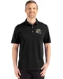 New Orleans Saints NFL Helmet Cutter & Buck Advantage Refresh Epic Confidence Recycled Mens Tri-Blend Pique Polo Black Front