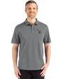 New Orleans Saints NFL Helmet Cutter & Buck Advantage Refresh Epic Confidence Recycled Mens Tri-Blend Pique Polo Elemental Grey Front