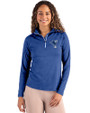 Indianapolis Colts Historic Cutter & Buck Coastline Epic Comfort Recycled Women’s Quarter Zip Tour Blue Front