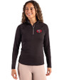 San Francisco 49ers Historic Cutter & Buck Coastline Epic Comfort Recycled Women’s Quarter Zip Black Front