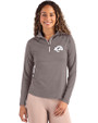 Los Angeles Rams Monochromatic Cutter & Buck Coastline Recycled Double Peached Womens Quarter Zip Pullover Elemental Grey Front