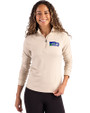 Seattle Seahawks Historic Cutter & Buck Coastline Epic Comfort Recycled Women’s Quarter Zip Wheat Front