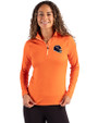 Chicago Bears NFL Helmet Cutter & Buck Coastline Epic Comfort Recycled Women’s Quarter Zip College Orange Front