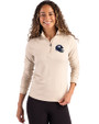 New York Giants NFL Helmet Cutter & Buck Coastline Epic Comfort Recycled Women’s Quarter Zip Wheat Front