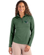 New York Jets NFL Helmet Cutter & Buck Coastline Epic Comfort Recycled Women’s Quarter Zip Hunter Green Front