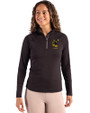 Pittsburgh Steelers Historic Cutter & Buck Coastline Epic Comfort Recycled Women’s Quarter Zip Black Front