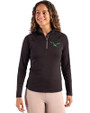 Philadelphia Eagles Historic -  Cutter & Buck Coastline Epic Comfort Recycled Women’s Quarter Zip Black Front