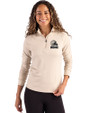 Cleveland Browns Mono Cutter & Buck Coastline Epic Comfort Recycled Women’s Quarter Zip Wheat Front
