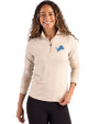Detroit Lions Cutter & Buck Coastline Epic Comfort Recycled Women’s Quarter Zip Wheat Front