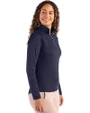 Detroit Lions Americana Cutter & Buck Coastline Epic Comfort Recycled Women’s Quarter Zip Navy Blue Side