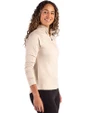 Las Vegas Raiders Cutter & Buck Coastline Epic Comfort Recycled Women’s Quarter Zip Wheat Side