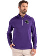 Baltimore Ravens NFL Helmet Cutter & Buck Coastline Epic Comfort Recycled Mens Quarter Zip College Purple Front
