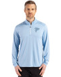 Atlanta Falcons Mono Cutter & Buck Coastline Epic Comfort Recycled Mens Quarter Zip Atlas Light Blue Front