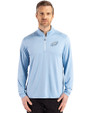 Philadelphia Eagles Mono Cutter & Buck Coastline Epic Comfort Recycled Mens Quarter Zip Atlas Light Blue Front